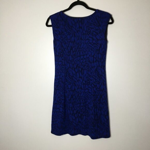 Ann Taylor LOFT Patterned Blue Dress - Picture 4 of 8